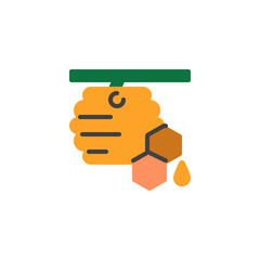 Beehive and Honeycomb flat icon