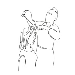 girls styling their hair