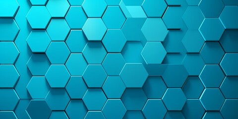Cyan hexagons pattern on cyan background. Genetic research, molecular structure. Chemical engineering