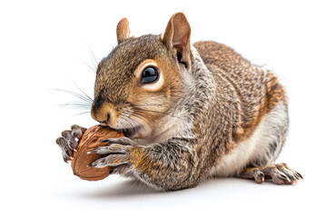 A squirrel snacking on a nut