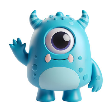 3d illustration of moster cartoon character. Realistic 3d high quality isolated render	