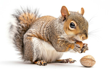 A squirrel snacking on a nut