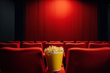Cinema theater popcorn chair auditorium.