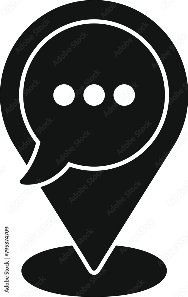 Poster support chat location service icon simple vector. ai virtual help. agent operator online