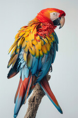 A colorful parrot perching on a branch