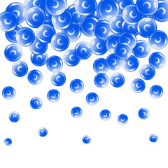 Vitamin C round capsules scattered randomly.