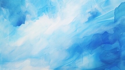 Abstract blue and white watercolor brush painted texture background.