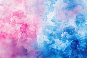 Baby Background. Soft Abstract Watercolor Texture in Blue and Pink for Wedding Invitation