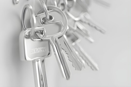 A concept image featuring a group of keys hanging from a hook