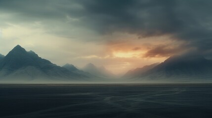 Moody, cinematic desert landscape