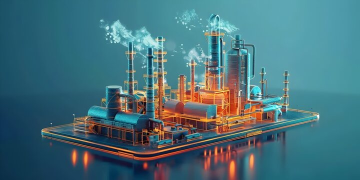 Innovative Industrial Cityscape Showcasing Smart Energy Efficient Manufacturing Facilities and Sustainable Urban Infrastructure - Powered by Adobe