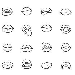 set of lips in different positions 