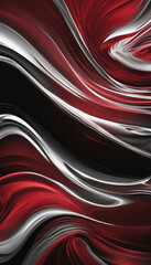 Abstract design of red and white swirling lines creating a dynamic and elegant background