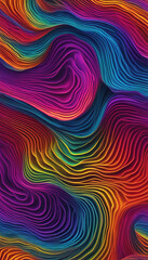 Bright colored waves creating a hypnotic and dynamic pattern, perfect for backgrounds and abstract compositions