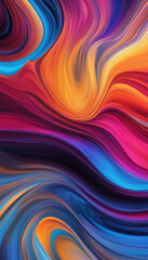 Bright colorful waves, abstract background with smooth lines and colorful transitions, creating a dynamic and elegant image