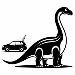 Argentinosaurus vector soled black and white. 
background soled   white  car color white