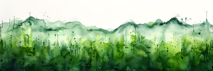 Green watercolor splatter on transparent background.