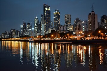 Fototapeta premium The beauty of Buenos Aires skyline in the midst of a tango festival, AI generated