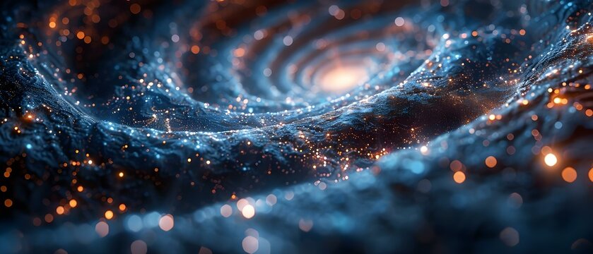 Symbols represent technologys impact on human consciousness and life in a spiral. Concept Technology, Human consciousness, Impact, Life, Spiral