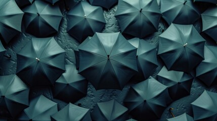 Fototapeta premium 3D rendering of an umbrella standing out from the crowd, representing leadership concept.