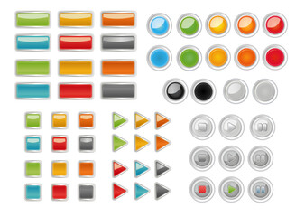 Set of clean buttons for games apps websites