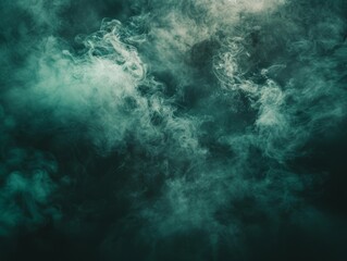 Obraz premium A dark green cloud of smoke fills the air.