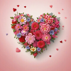 Heart with chamomile flowers, designed for cards, prints, Valentine, March 8 and can be used in various occasions