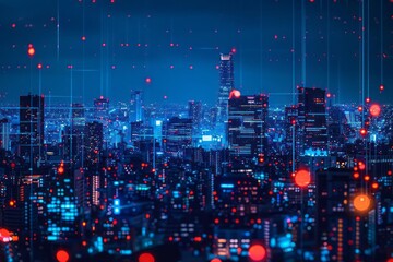 AI-powered smart city, interconnected systems, seamless automation, urban efficiency
