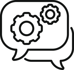 Help gear chat support icon outline vector. Online operator. Bot ai help
