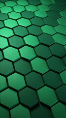 Green hexagons pattern on green background. Genetic research, molecular structure. Chemical engineering