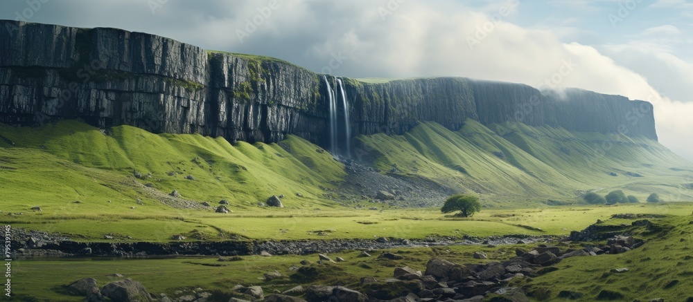 Canvas Prints Mountain cascade with streaming brook