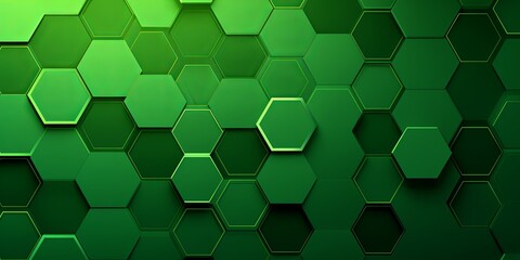 Fototapeta na wymiar Green hexagons pattern on green background. Genetic research, molecular structure. Chemical engineering