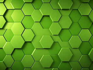 Green hexagons pattern on green background. Genetic research, molecular structure. Chemical engineering