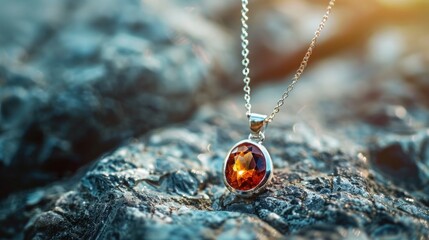 A beautiful and elegant natural gemstone pendant paired with a small silver necklace. Multi-colored...