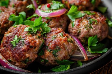 close up of meat kebab