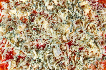Close-up View - Pizza Ready for Baking