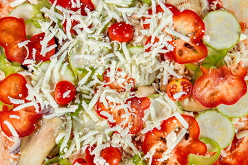 Vibrant Vegetarian Pizza Ready for Baking