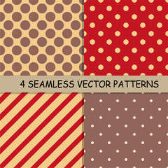 seamless patterns with polka dot and diagonal stripes patterns for textile paper creative art decor design 