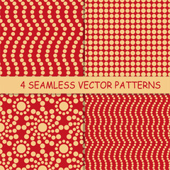 Seamless pattern with polka dot circles vector artistic print for textile paper decor wallpaper background endless creative art 