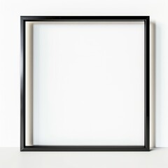 Black picture frame on white background