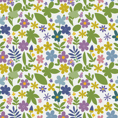Vector floral 3d seamless pattern background. Seamless colorful floral background pattern.