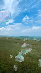 soap bubbles in the sky