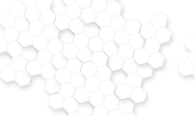Background with white and grey hexagonal lines, Abstract 3d hexagonal background with shadow. Abstract hexagonal concept technology, banner and wallpaper background.