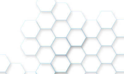 Blue line seamless hexagon pattern background. Abstract hexagonal concept technology background. Vector Illustration. Design for banner, poster, template, technology science concept background.