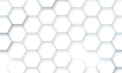 Blue line seamless hexagon pattern background. Abstract hexagonal concept technology background. Vector Illustration. Design for banner, poster, template, technology science concept background.