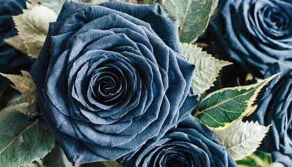 dark elegant roses with navy leaves pattern