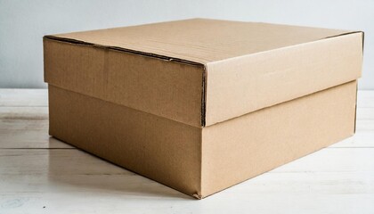 a cardboard box placed on a white background
