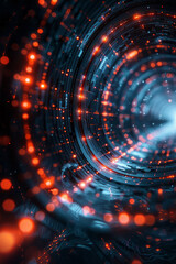 Fototapeta premium An abstract representation of a VPN network, secure tunnels and encrypted connections visualized,
