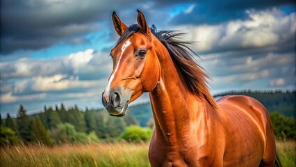 Obraz premium Horse portrait on the meadow.