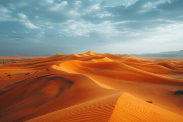 The undulating dunes of a desert, the shifting sands creating a hypnotic and calming landscape,